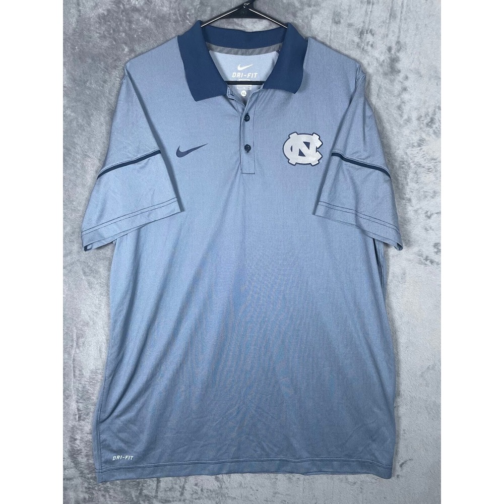 Nike North‎ Carolina Tar Heels Dri-FIT Polo Shirt Mens XL Blue UNC NCAA